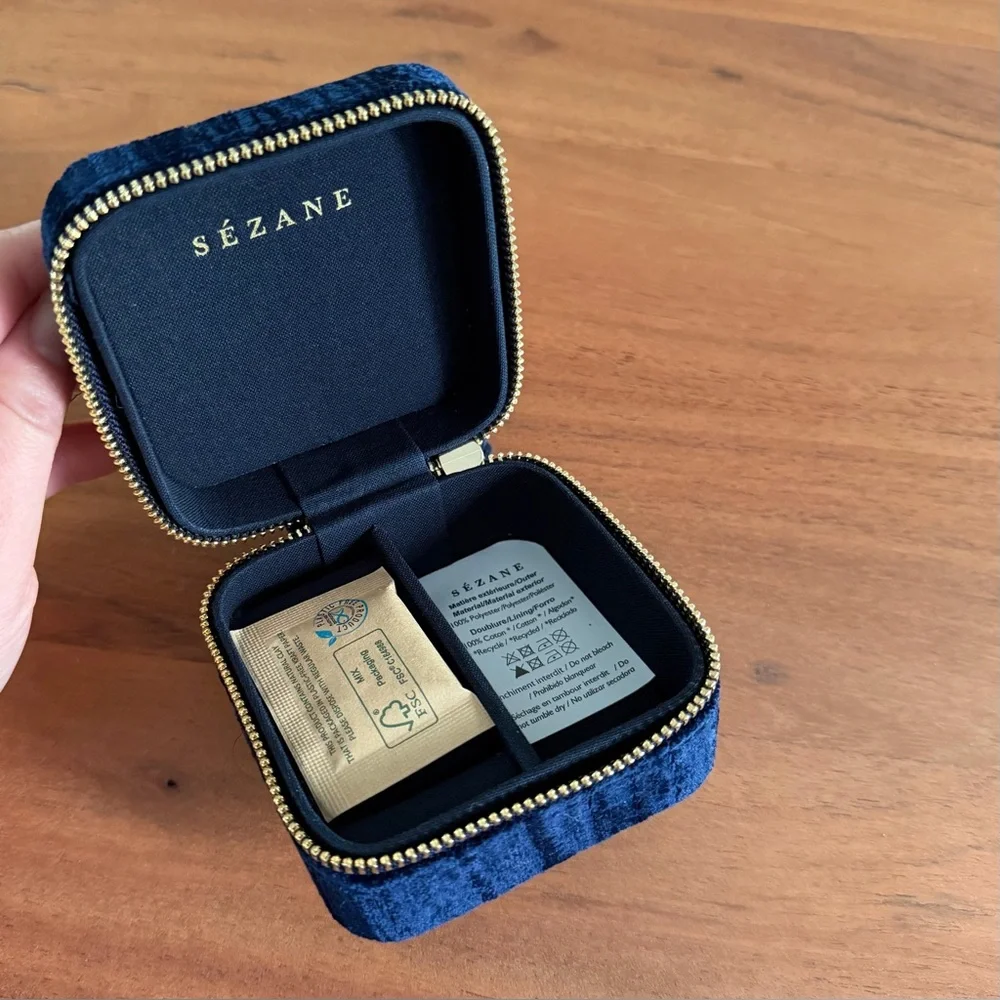 Sezane Embossed Velvet Jewelry Case